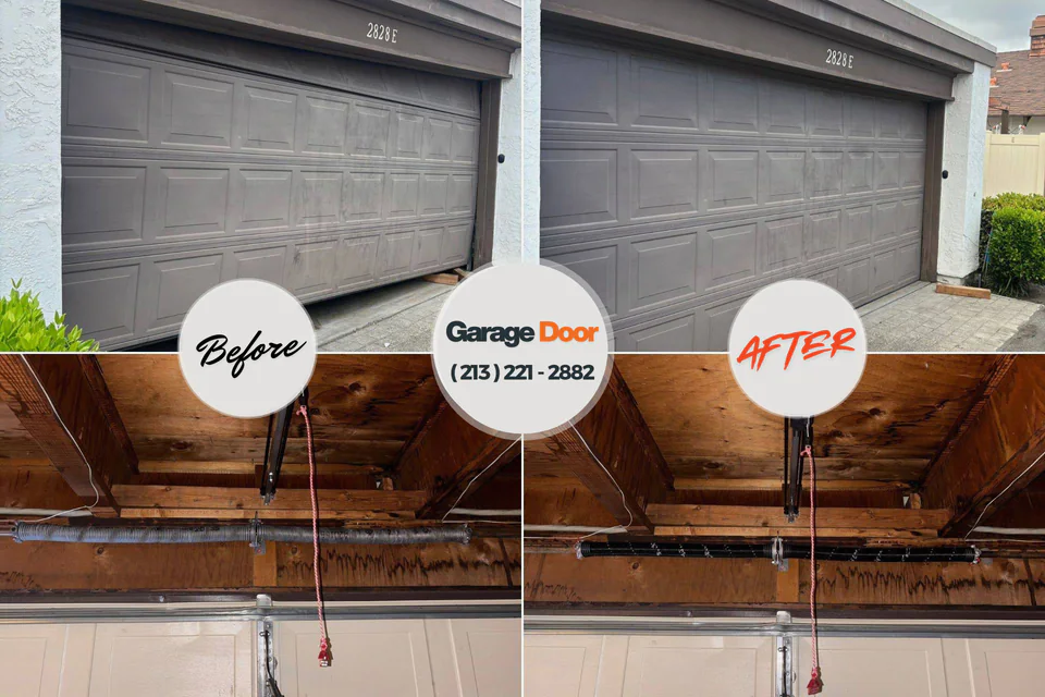 Before and after: garage door repair Paradise Valley, AZ